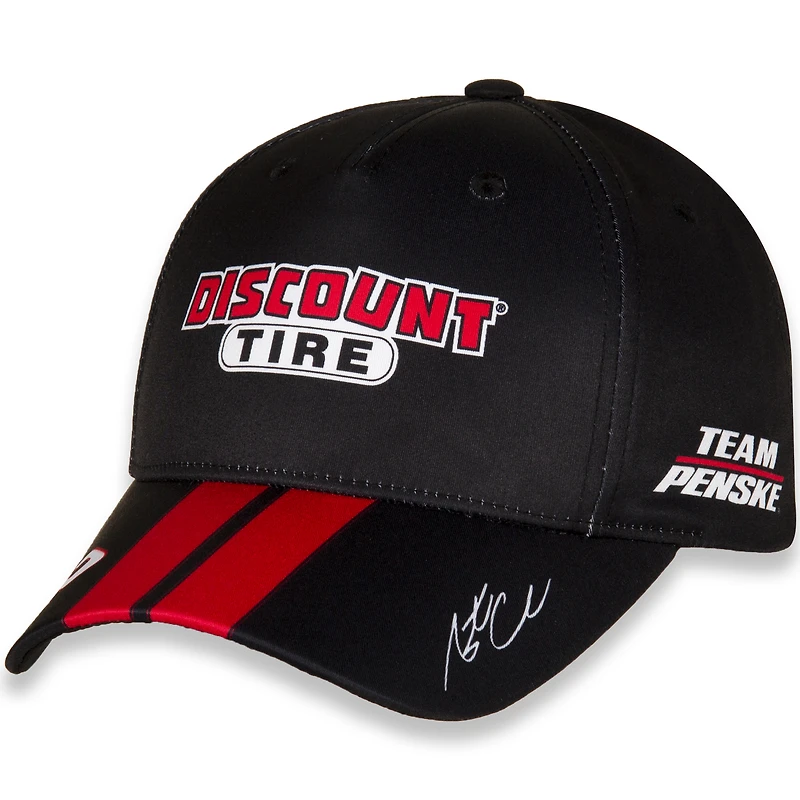Men's Team Penske Black/Red Austin Cindric Discount Tire Uniform Adjustable Hat