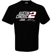 Men's Team Penske Black Austin Cindric Name & Number T-Shirt
