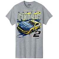 T-shirt gris chiné de l'équipe Penske pour hommes avec voiture Austin Cindric Menards