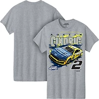 T-shirt gris chiné de l'équipe Penske pour hommes avec voiture Austin Cindric Menards