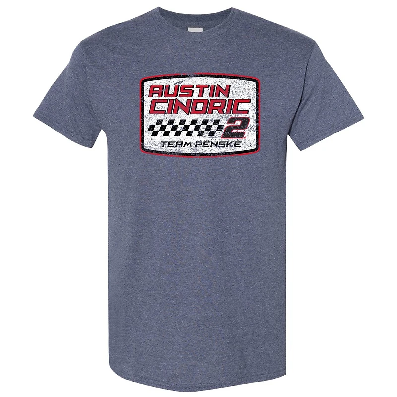 Men's Team Penske Heather Navy Austin Cindric Vintage T-Shirt