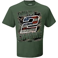 T-shirt patriotique Team Penske Olive Austin Cindric Camo pour hommes