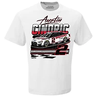 Men's Team Penske White Austin Cindric Discount Tire Wedge T-Shirt