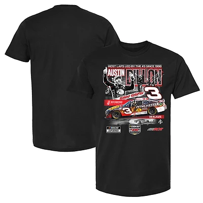 T-shirt noir à damier pour homme, vainqueur de la course Cook Out 400 2025, déterminer