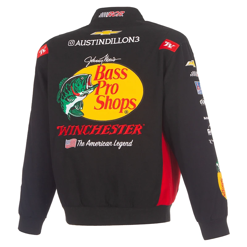 Men's JH Design Black Austin Dillon 2026 Bass Pro Shops Full-Snap Twill Racing Jacket