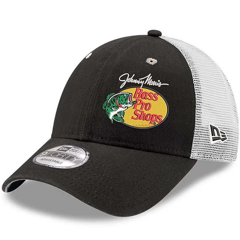 Casquette ajustable Austin Dillon Bass Pro Shops 9FORTY Trucker noir/blanc New Era pour hommes