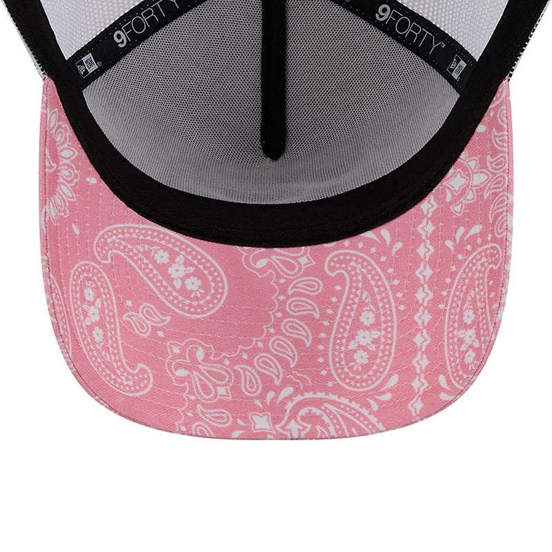 Casquette ajustable Austin Dillon 9FORTY A-Frame Trucker Paisley rose New Era pour hommes
