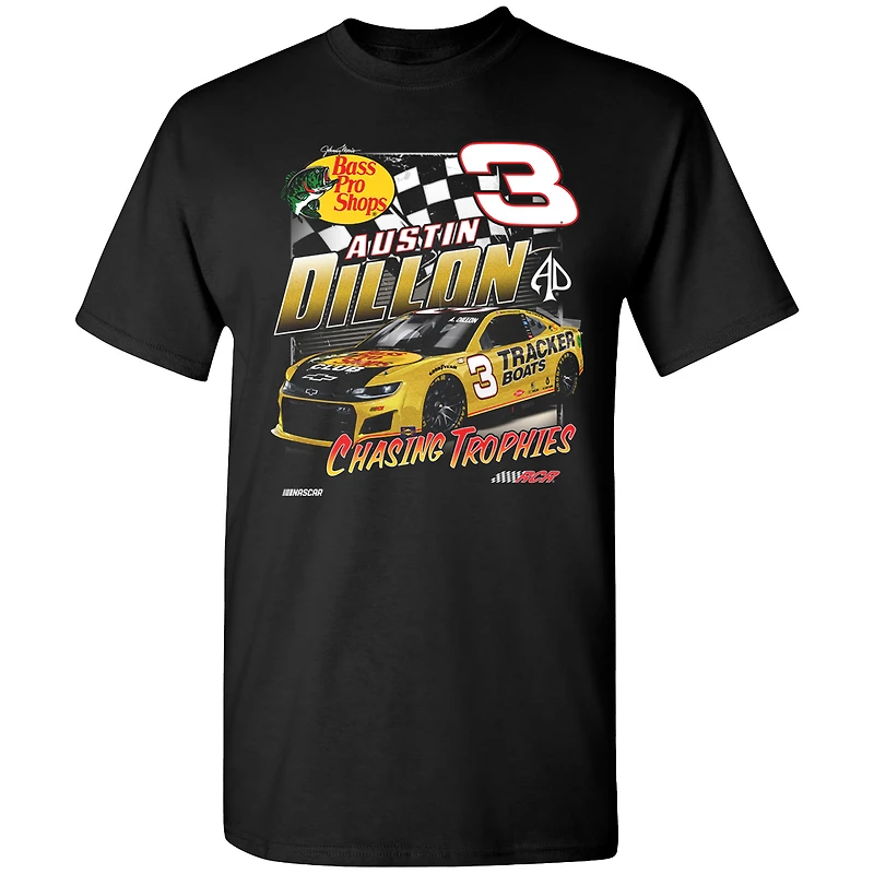 Men's Richard Childress Racing Team Collection Black Austin Dillon Bass Pro Shops Darlington Throwback T-Shirt