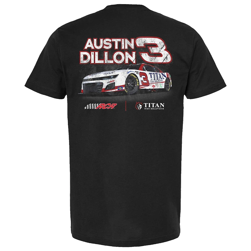 T-shirt noir Austin Dillon Titan Risk Solutions pour homme, collection Richard Childress Racing Team
