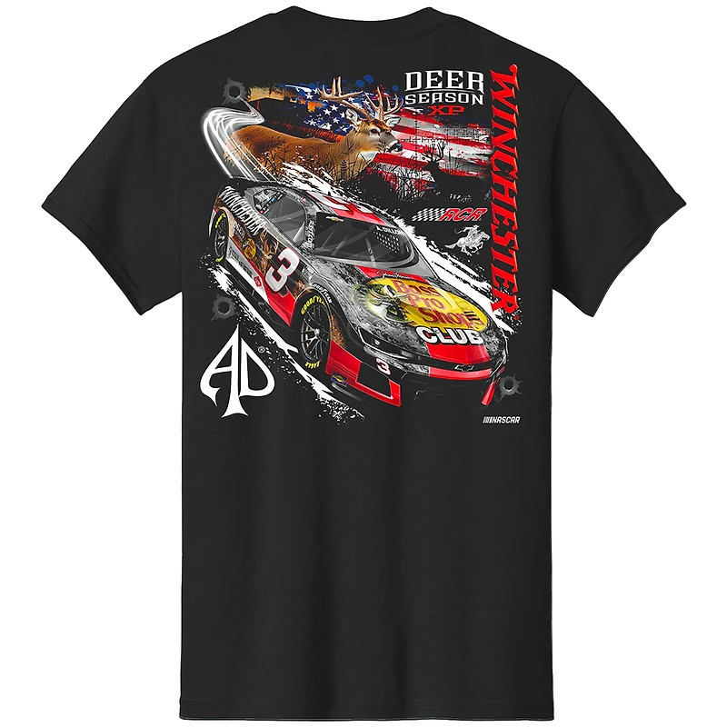 T-shirt noir pour homme de la collection Richard Childress Racing Team, inspiré saison des cerfs d'Austin, Dillon et Winchester