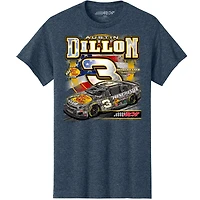 Men's Richard Childress Racing Team Collection Heather Navy Austin Dillon Bass Pro Shops Flag T-Shirt