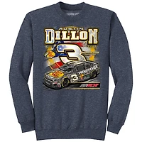 Men's Richard Childress Racing Team Collection Heather Navy Austin Dillon Bass Pro Shops Pullover Sweatshirt