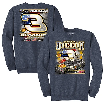 Men's Richard Childress Racing Team Collection Heather Navy Austin Dillon Bass Pro Shops Pullover Sweatshirt