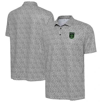 Men's Antigua  White Austin FC Field Ditsy Polo
