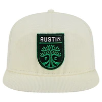 Casquette de golf à visière snapback Austin FC 2025 Kickoff de New Era pour homme, couleur crème