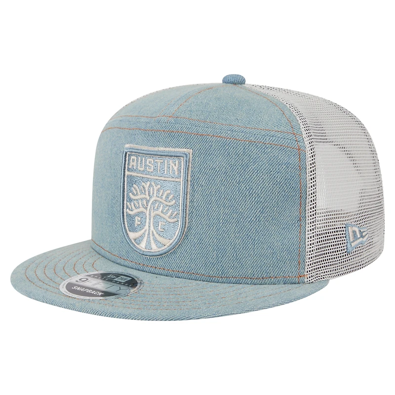 Casquette Snapback Austin FC 9FIFTY Camp de New Era pour homme en denim/tan