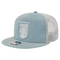 Casquette Snapback Austin FC 9FIFTY Camp de New Era pour homme en denim/tan