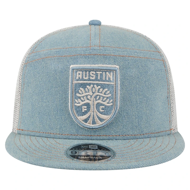 Casquette Snapback Austin FC 9FIFTY Camp de New Era pour homme en denim/tan