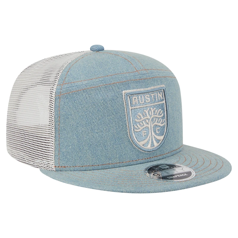 Casquette Snapback Austin FC 9FIFTY Camp de New Era pour homme en denim/tan