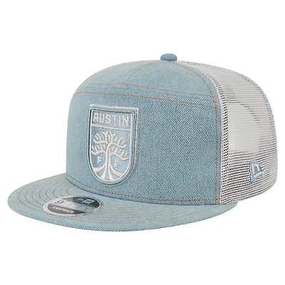 Casquette Snapback Austin FC 9FIFTY Camp de New Era pour homme en denim/tan
