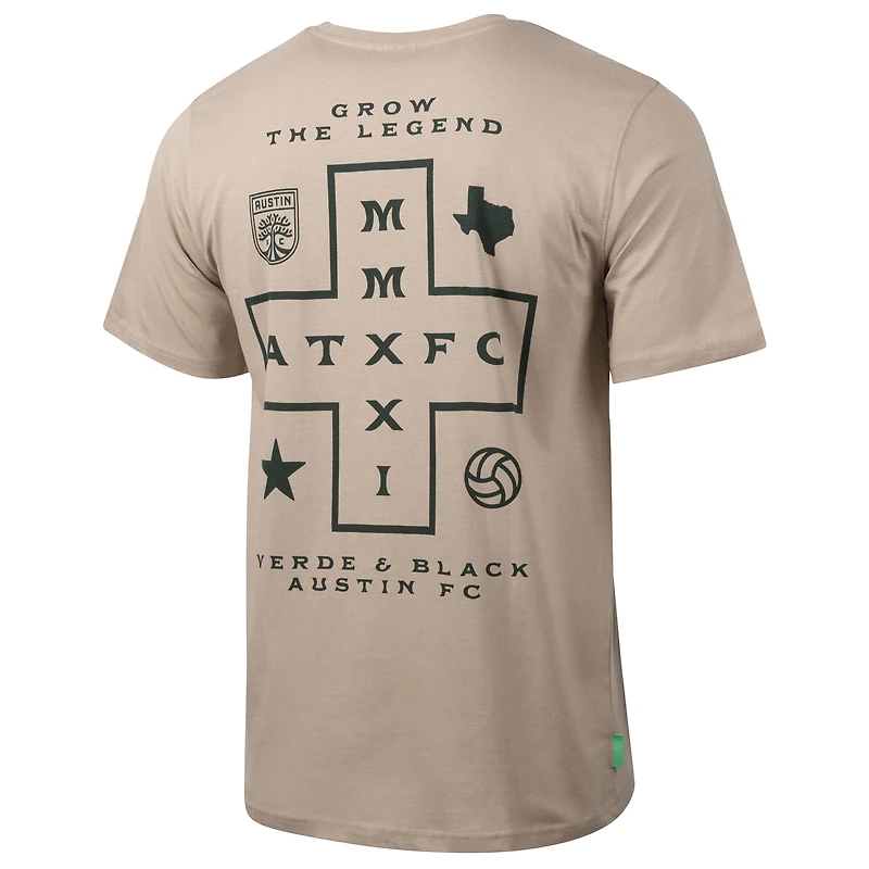 Men's Sport Design Sweden  Khaki Austin FC Game Day Relaxed T-Shirt