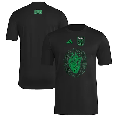 Men's adidas  Black Austin FC 2025 Jersey Hook AEROREADY T-Shirt