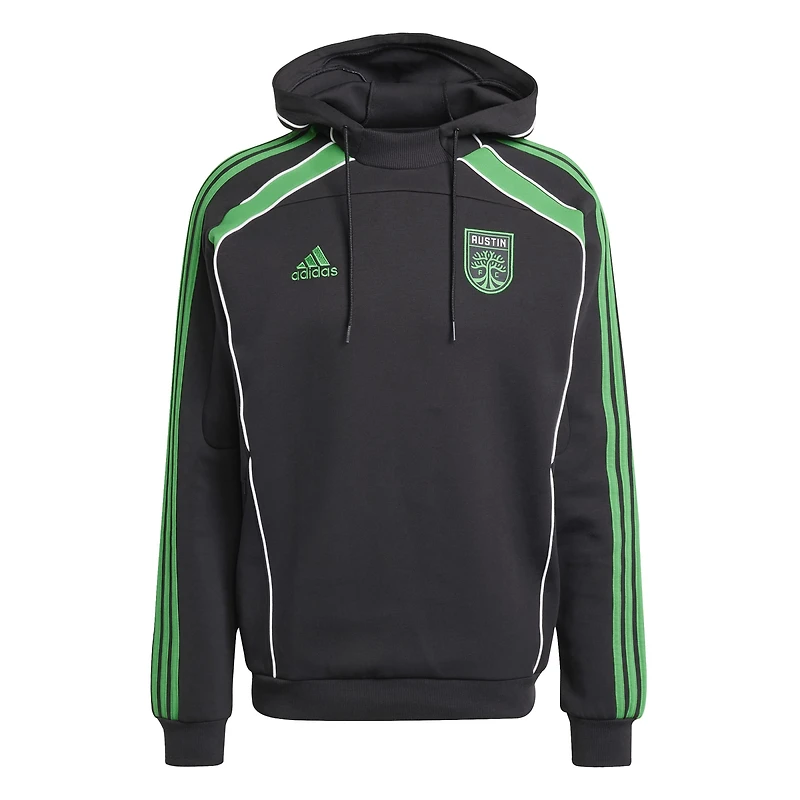Men's adidas Black Austin FC 2025 Travel Pullover Hoodie