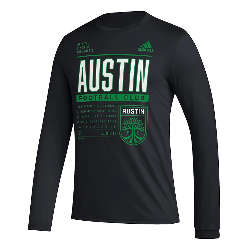T-shirt adidas Austin FC Club DNA AEROREADY à manches longues pour homme Noir