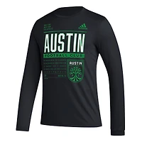 T-shirt adidas Austin FC Club DNA AEROREADY à manches longues pour homme Noir