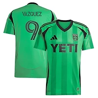 Maillot réplique du joueur adidas Brandon Vazquez Green Austin FC 2025 The Heartbeat Kit pour homme