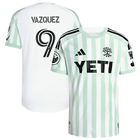 Men's adidas Brandon Vazquez White Austin FC  2026 The Rooted Kit On-Field Authentic Patch Jersey
