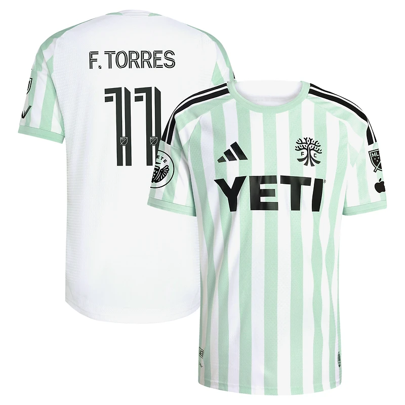 Maillot authentique adidas Facundo Torres blanc Austin FC 2026 The Rooted Kit pour homme