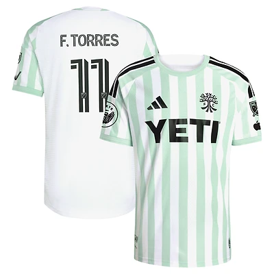 Maillot authentique adidas Facundo Torres blanc Austin FC 2026 The Rooted Kit pour homme