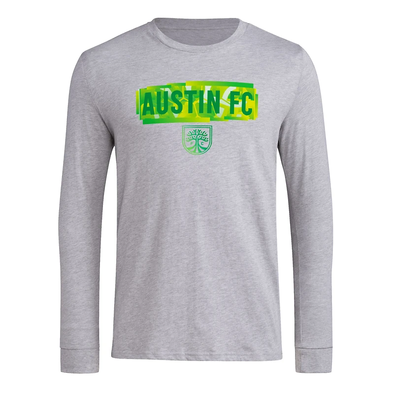 T-shirt à manches longues adidas Austin FC Local Pop AEROREADY pour hommes, gris