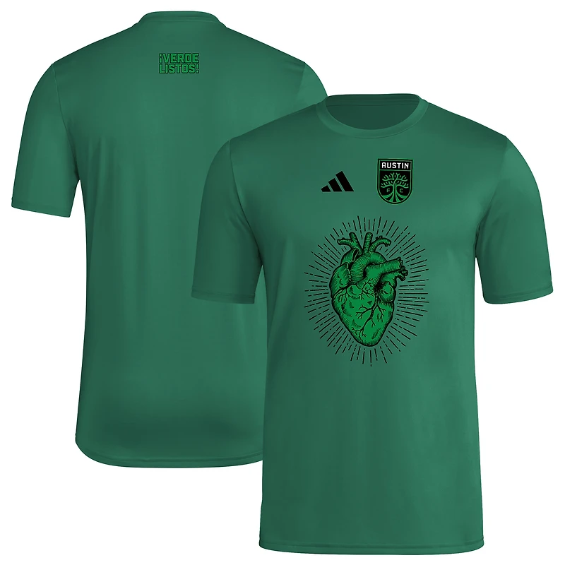Men's adidas  Green Austin FC 2025 Jersey Hook AEROREADY T-Shirt