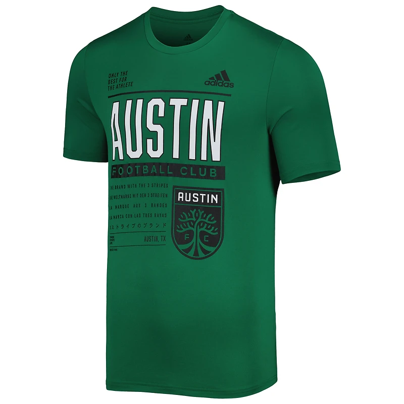 Men's adidas Green Austin FC Club DNA Performance T-Shirt