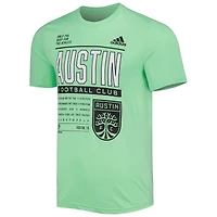 T-shirt adidas Mint Austin FC Club DNA Performance pour hommes