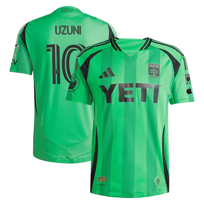 Men's adidas Myrto Uzuni Green Austin FC 2025 The Heartbeat On-Field Authentic Jersey