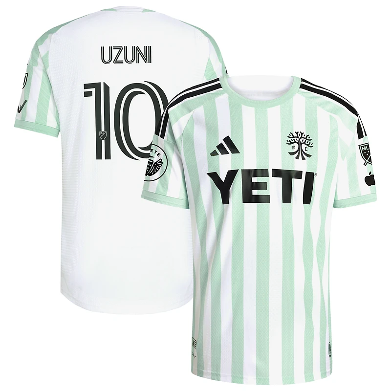 Maillot authentique adidas Myrto Uzuni blanc Austin FC 2026 The Rooted Kit pour homme
