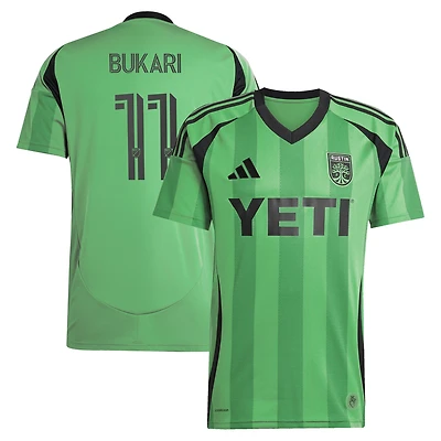 Men's adidas Osman Bukari Green Austin FC 2025 The Heartbeat Kit Replica Player Jersey