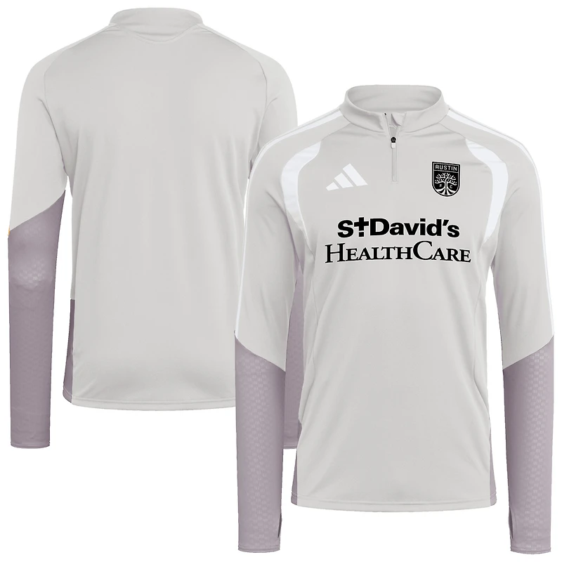 Men's adidas Silver Austin FC 2026 Tiro Competition Quarter-Zip Training Top