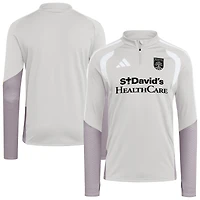 Men's adidas Silver Austin FC 2026 Tiro Competition Quarter-Zip Training Top