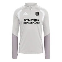 Men's adidas Silver Austin FC 2026 Tiro Competition Quarter-Zip Training Top