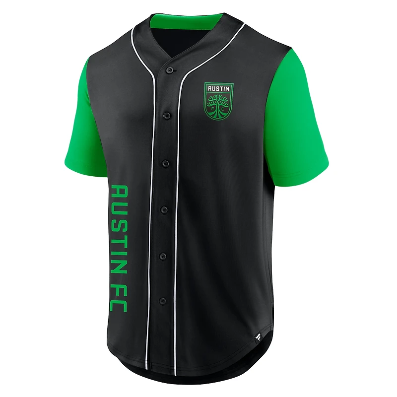 Men's Fanatics Black Austin FC Balance Fashion Baseball Jersey