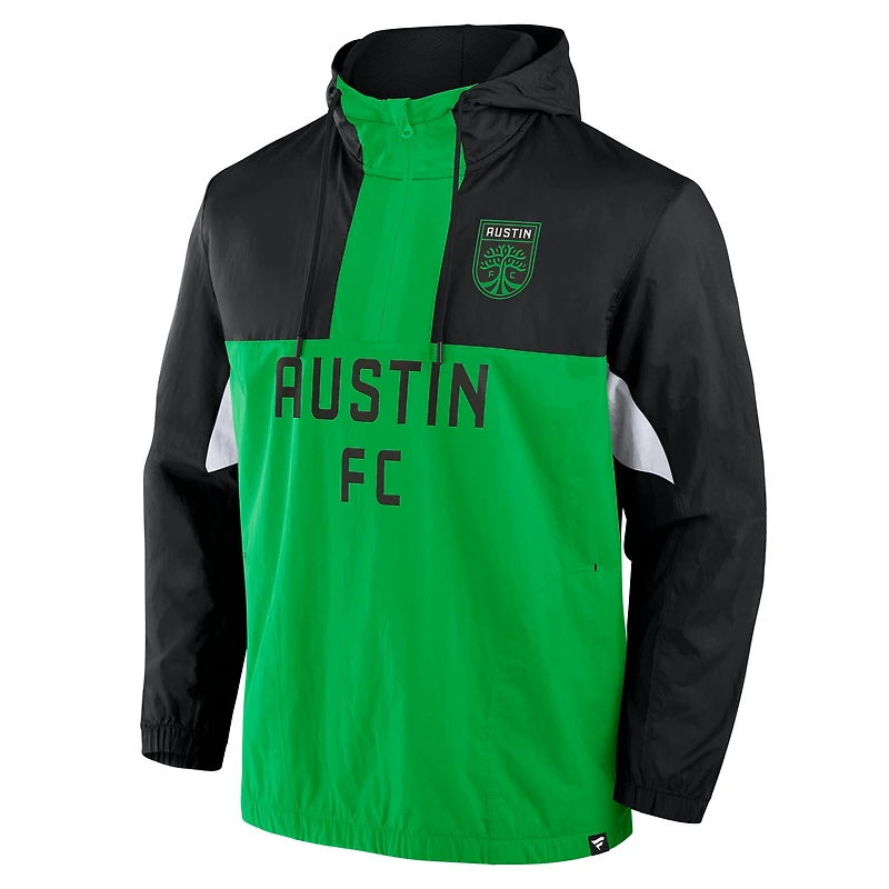Veste à capuche tissée quart de zip Fanatics Black Austin FC Free Kick pour homme