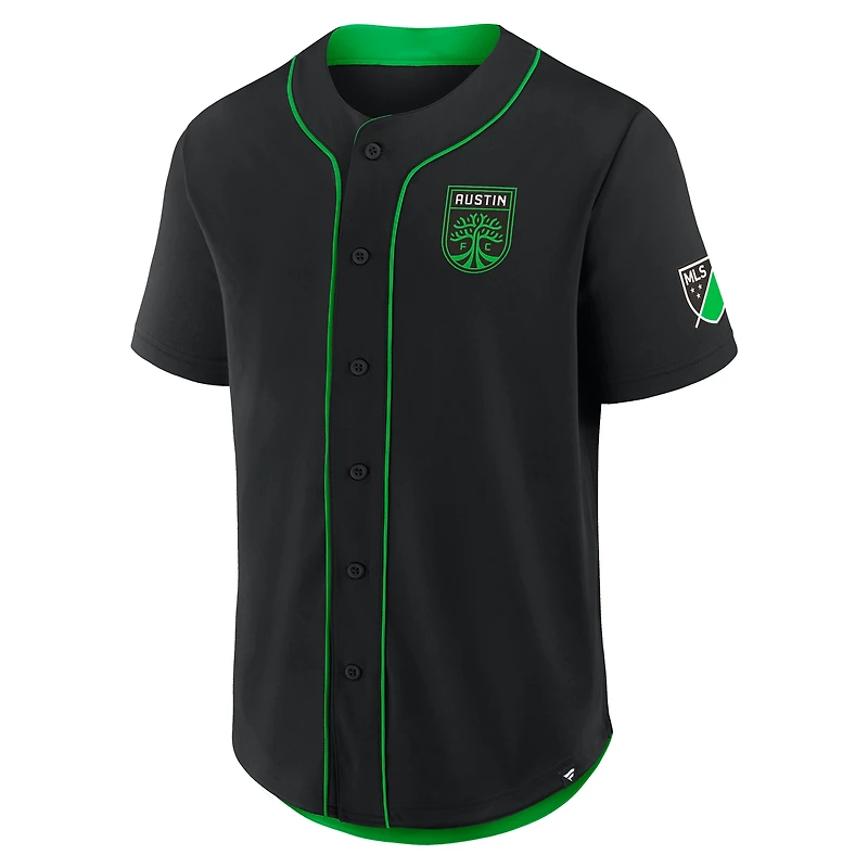Men's Fanatics Black Austin FC Injury Time Baseball Jersey