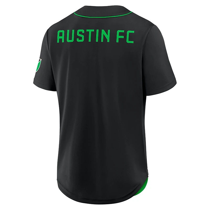 Men's Fanatics Black Austin FC Injury Time Baseball Jersey