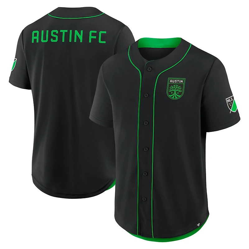 Maillot de baseball Fanatics Black Austin FC Injury Time pour homme