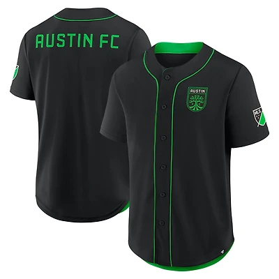 Maillot de baseball Fanatics Black Austin FC Injury Time pour homme