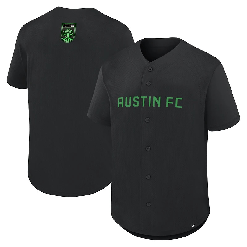 Maillot à boutons Fanatics noir Austin FC Maximum Intensity pour homme